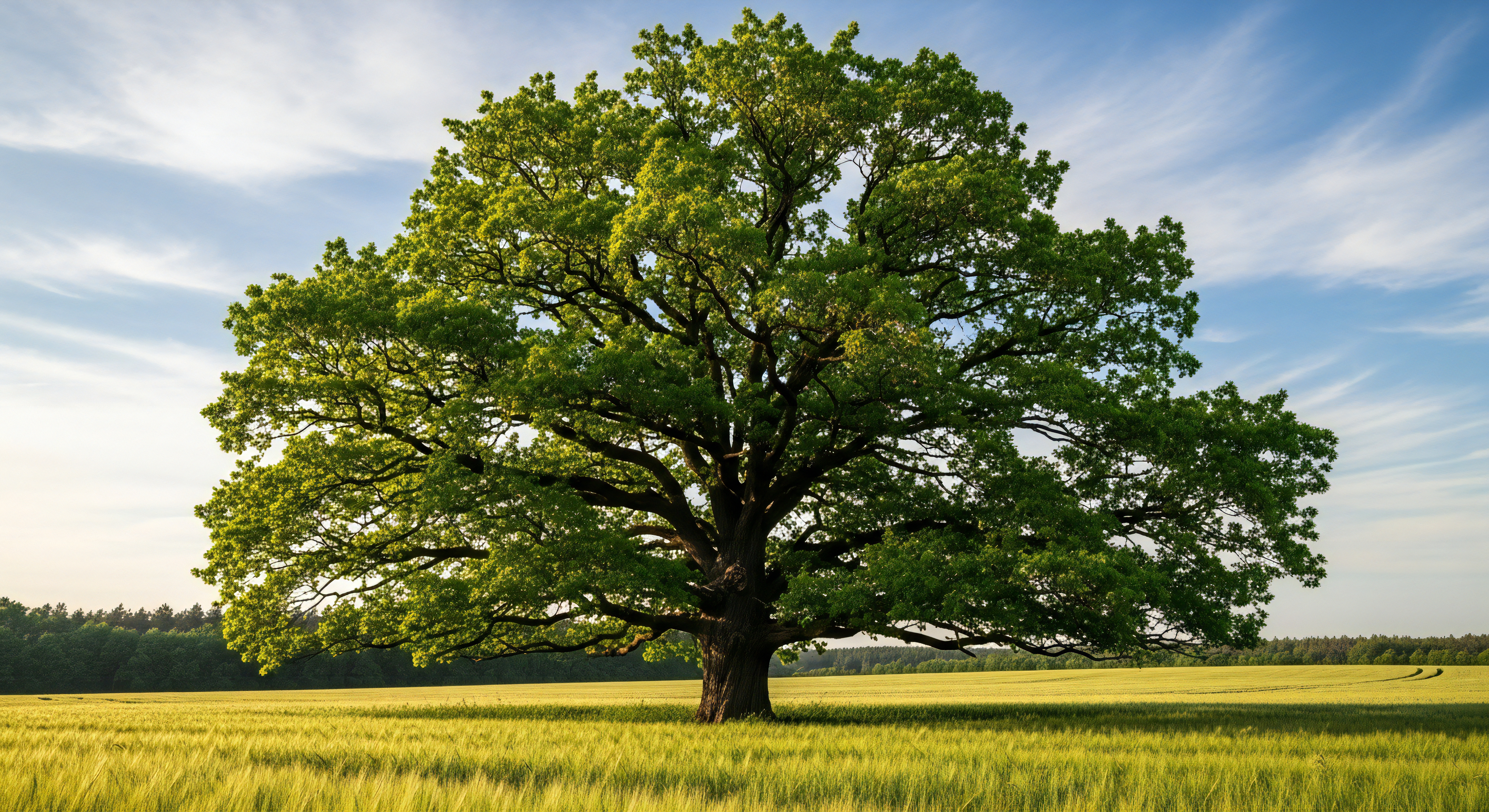 Oak tree at sunset